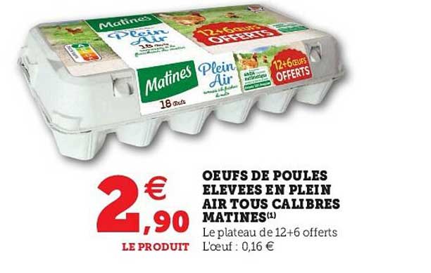 oeufs de poules élevées en plein air tous calibres matines
