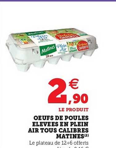 oeufs de poules élevées en plein air tous calibres matines