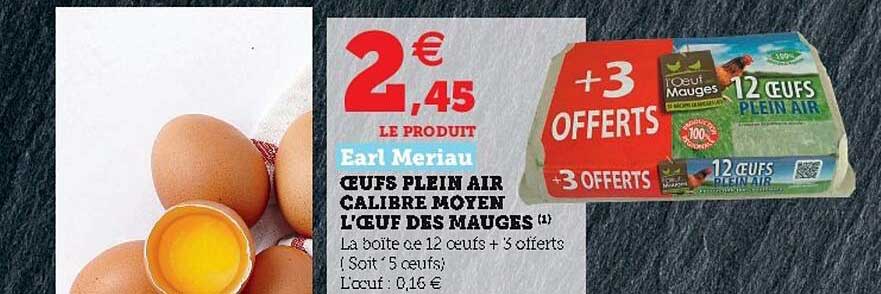 oeufs plein air calibre moyen l'œuf des mauges earl meriau