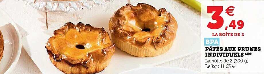 pâtés aux prunes individuels bpa