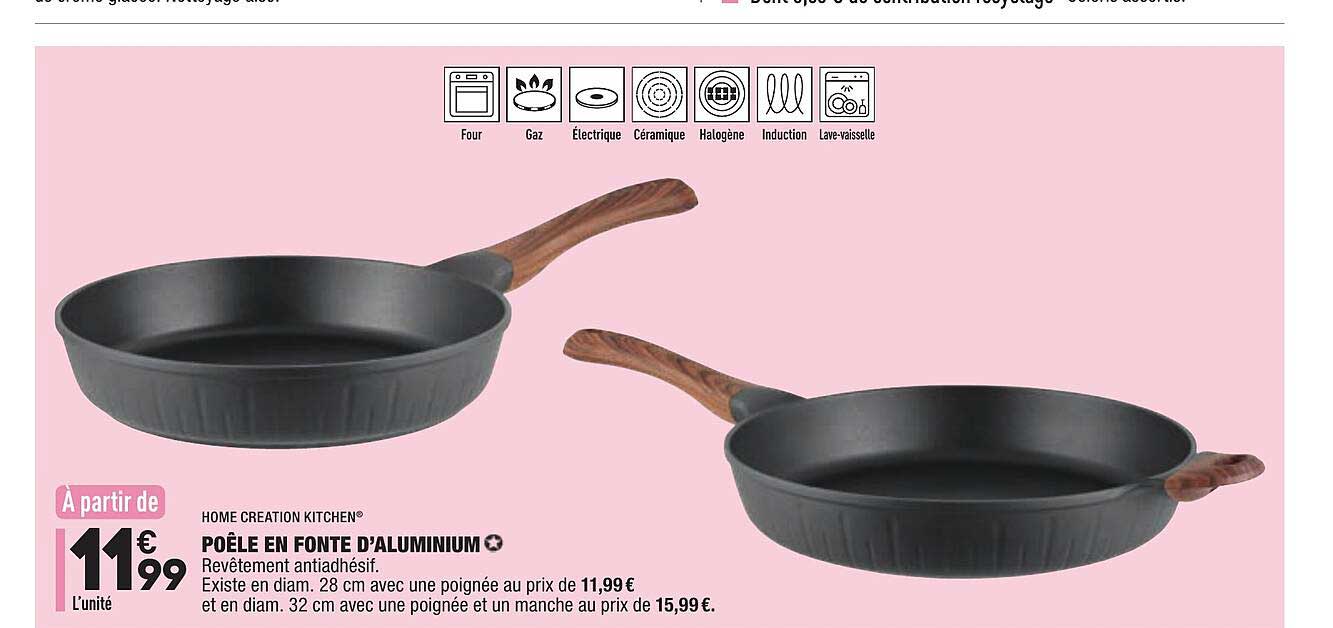 poêle en fonte d'aluminium home creation kitchen