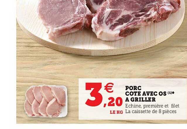 Porc : Côte Avec Os à Griller