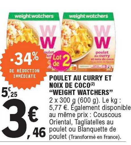 poulet au curry et noix de coco "wieght watchers"
