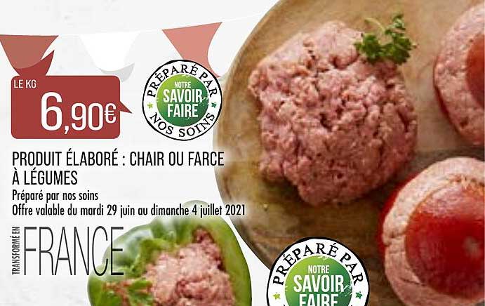 produit élaboré : chair ou farce à légumes