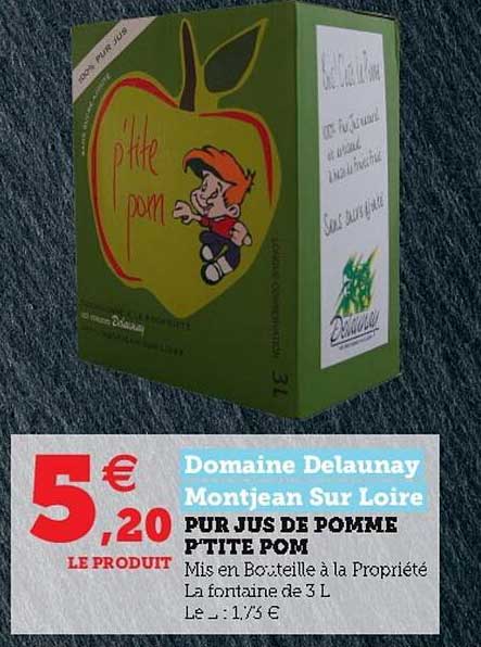 pur jus de pomme p'tite pom domaine delaunay montjean sur loire