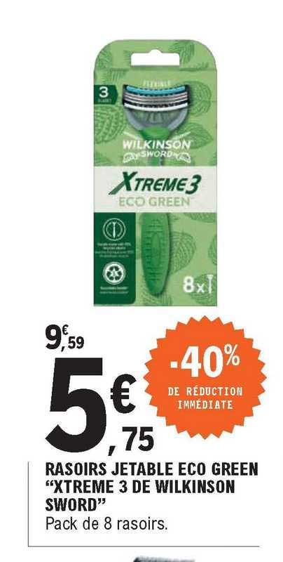 rasoirs jetable éco green "xtreme 3 de wilkinson sword"