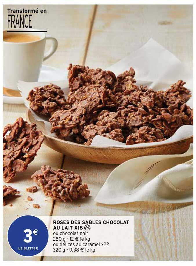 roses des sables chocolat au lait x18