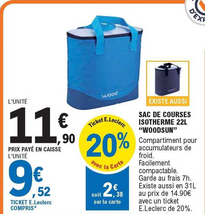 sac de courses isothrerme 22l "woodsun"