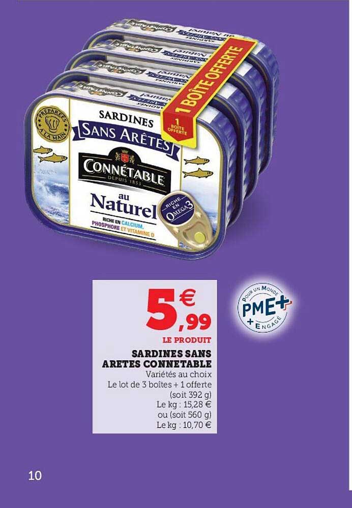 sardines sans arêtes connétable