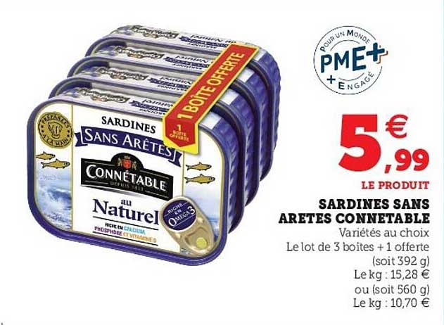 sardines sans arêtes connétable