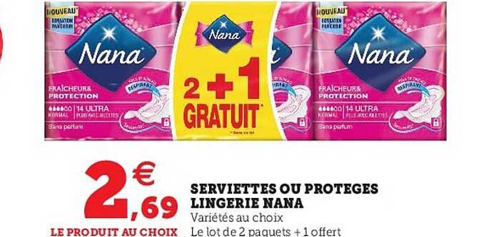 serviettes ou protèges lingerie nana