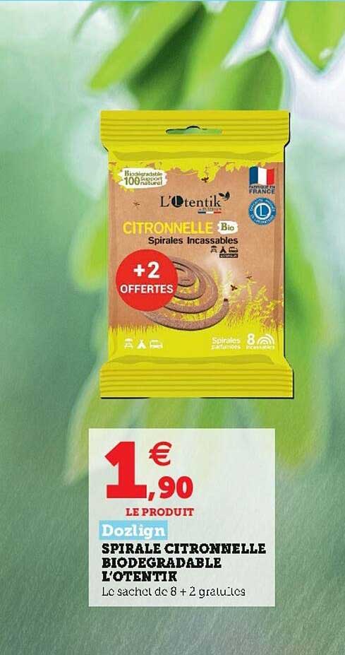 spirale citronnelle biodégradable l'otentir dozlign