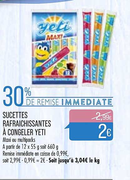 sucettes rafraîchissantes à congeler yeti