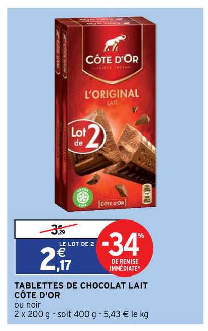 Tablettes De Chocolat Lait Côte D'or