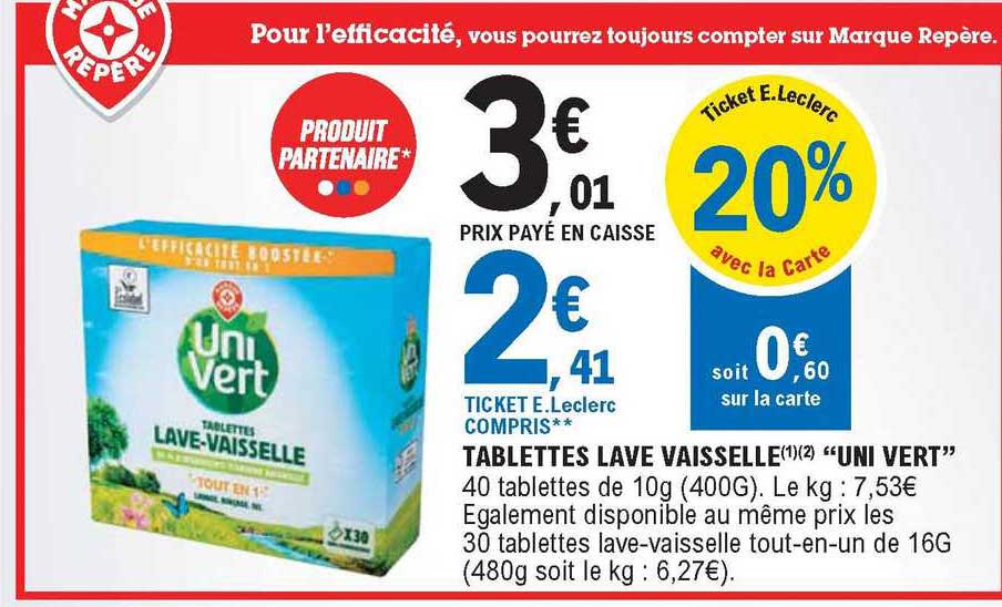 tablettes lave vaisselle "uni vert"