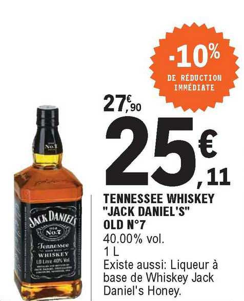 tennessee whiskey "jack daniel's" old n°7