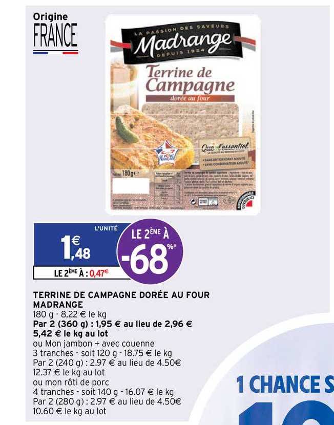 terrine de campagne dorée au four madrange