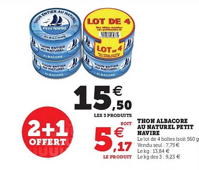 Thon Albacore Au Naturel Petit Navire