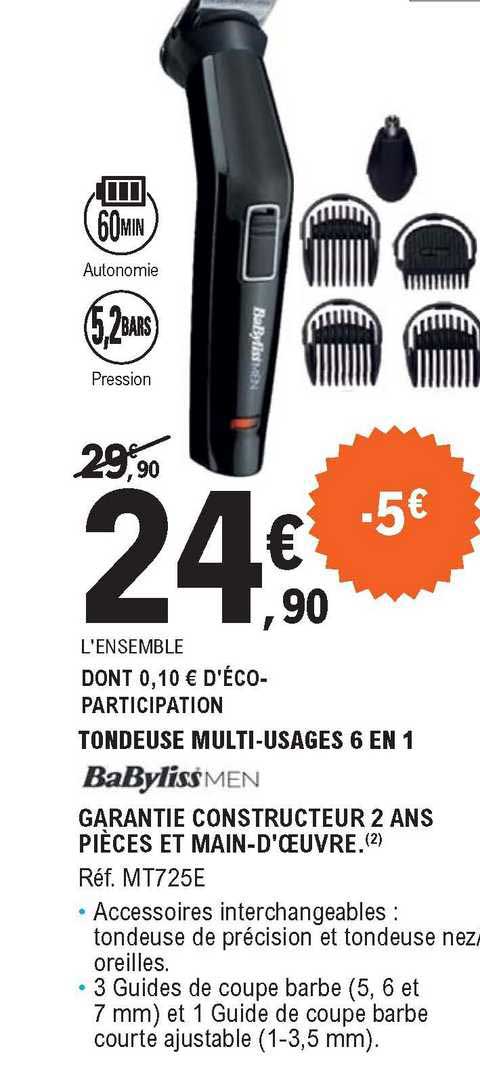 tondeuse multi-usages 6 en 1 babyliss