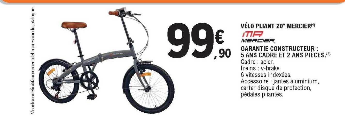 vélo pliant 20" mercier