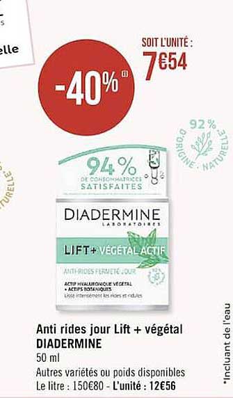 anti rides jour lift + végétal diadermine