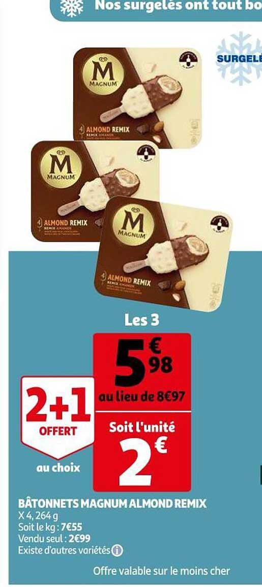 bâtonnets magnum almond remix