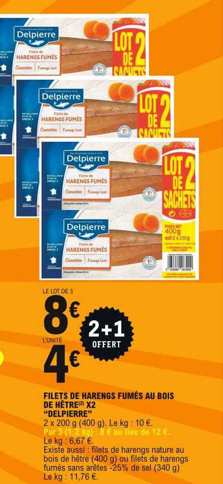 Filets De Harengs Fumés Au Bois De Hêtre X2 "delpierre"