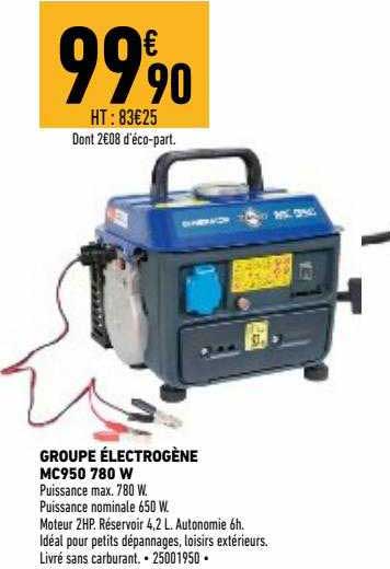 groupe électrogène mc950 780 w