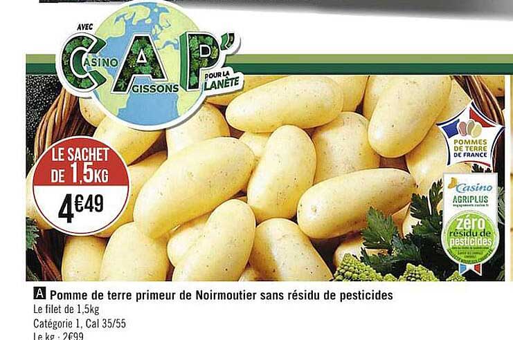 pomme de terre primeur de noirmoutier sans résidu de pesticides