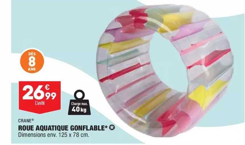 roue aquatique gonflable crane