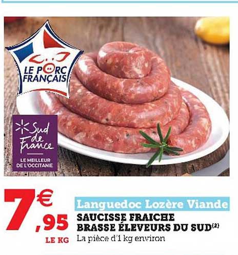 saucisse fraîche brassé éleveurs du sud