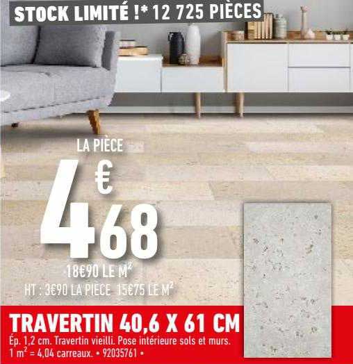 travertin 40,6 x 61 cm