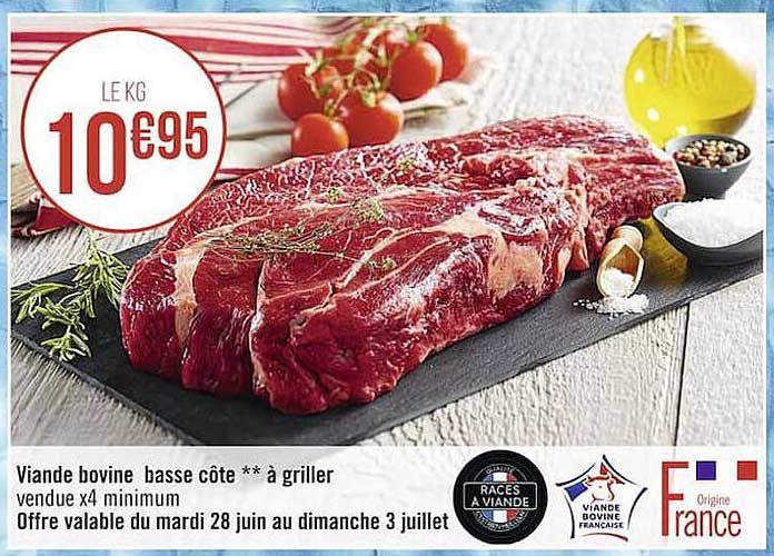viande bovine basse côte**à griller