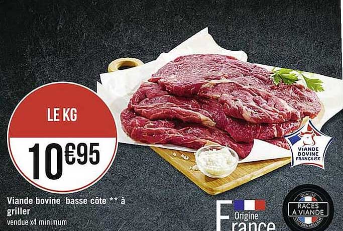 viande bovine basse côte**à griller