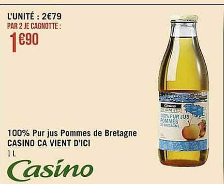 100% pur jus pommes de bretagne casino ca vient d'ici