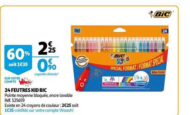 24 feutres kid bic