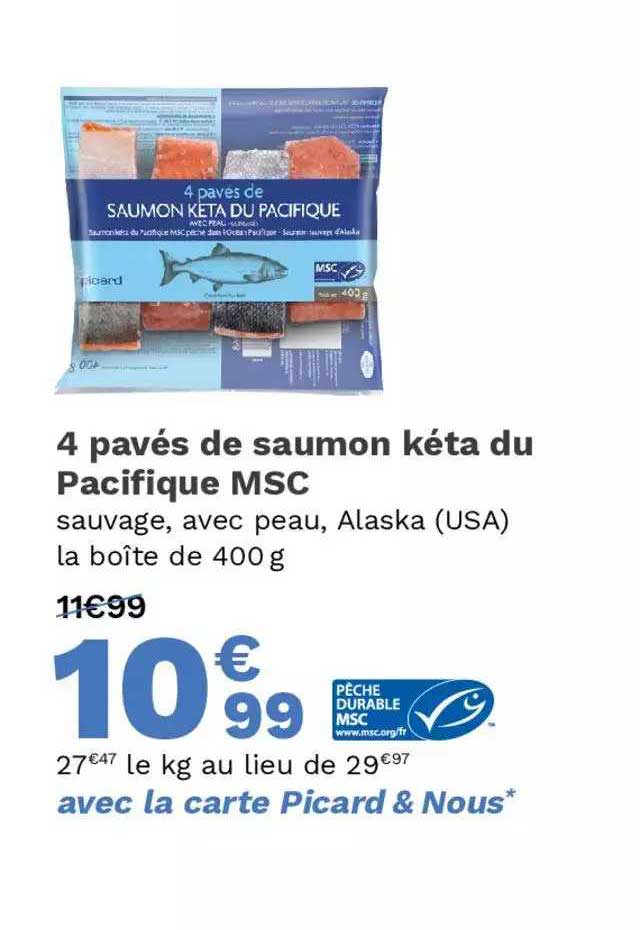 4 Pavés De Saumon Kéta Du Pacifique Msc
