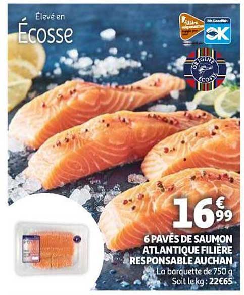 6 Pavés De Saumon Atlantique Filière Responsable Auchan