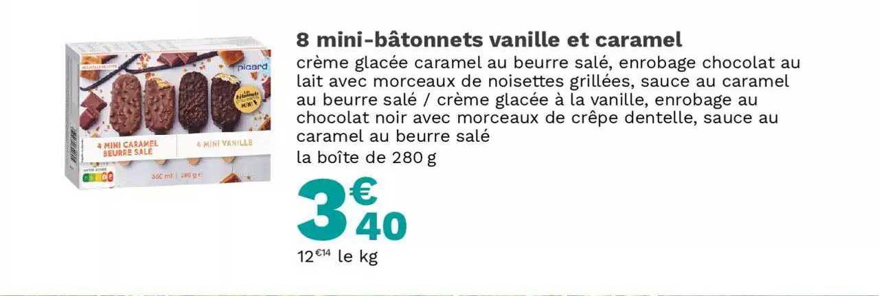 8 Mini-bâtonnets Vanille Et Caramel