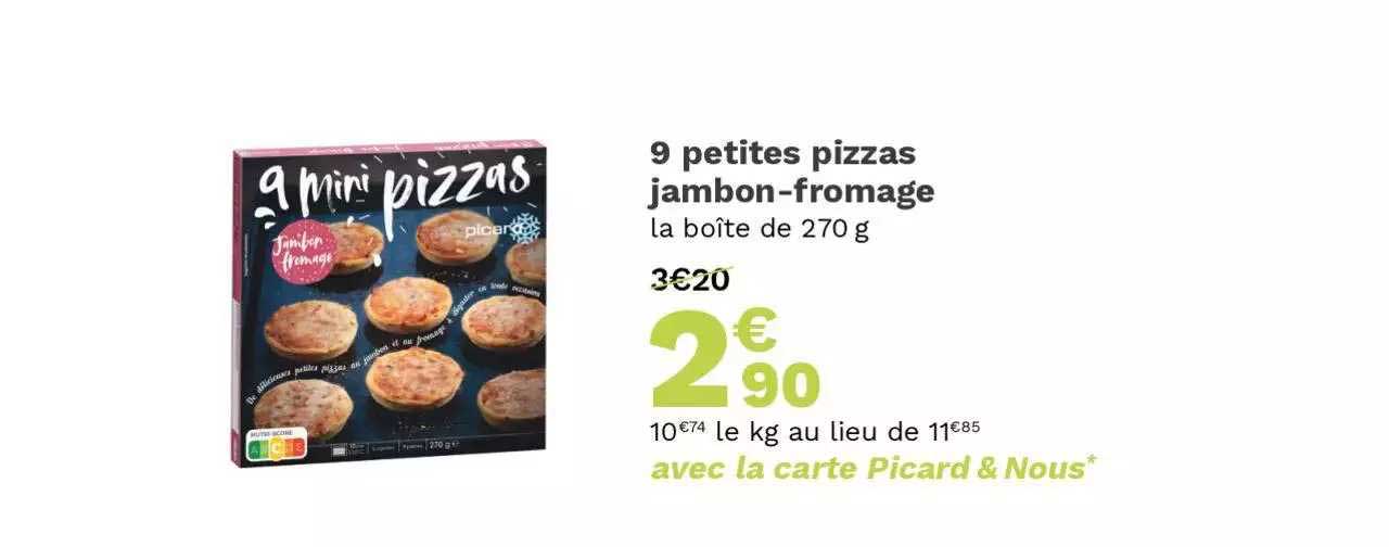 9 petites pizzas jambon-fromage