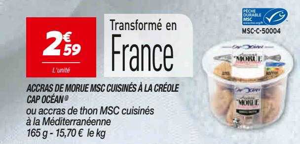 Accras De Morue Msc Cuisinés à La Créole Cap Océan