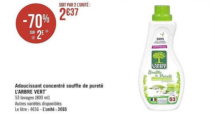 Adoucissant Concentré Souffle De Pureté L'arbre Vert