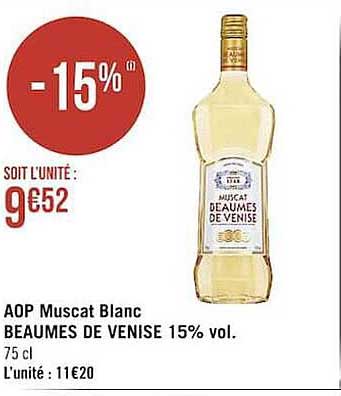 aop muscat blanc beaumes de venise 15% vol.