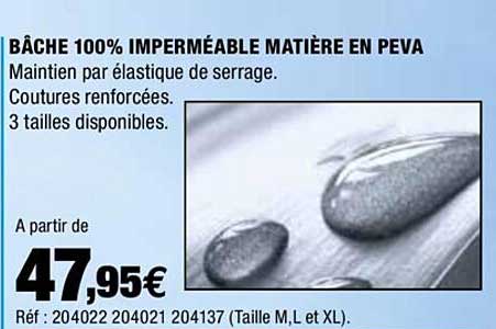 bâche 100% imperméable matière en peva