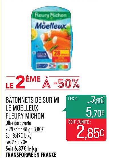 bâtonnets de surimi le moelleux fleury michon