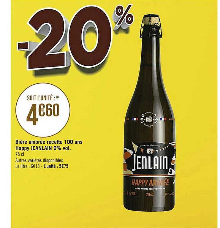 bière ambrée recette 100 ans happy jeanlain 9% vol
