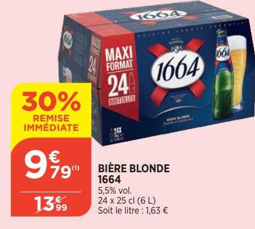 Bière Blonde 1664 30% Remise Immédiate