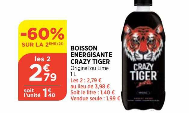 boisson énergisante crazy tiger