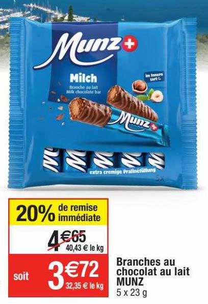 branches au chocolat au lait munz