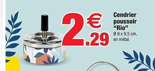 cendrier poussoir "rio"